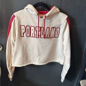 Colosseum Women's Portland Trail Blazer Cropped Hoodie with Red Trim